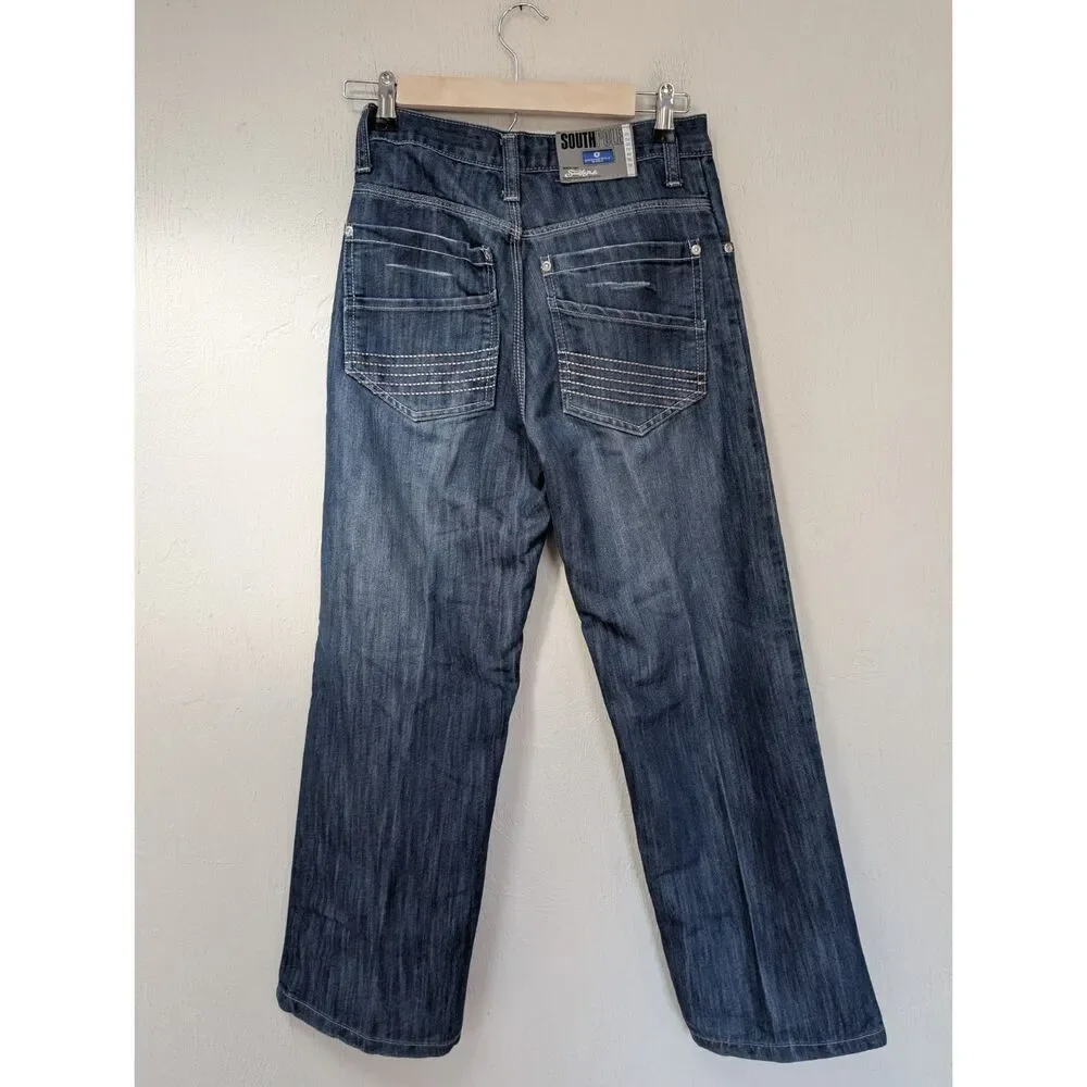 Southpole Jeans Boys 12 Blue Baggy Denim Relaxed Fit Wide Leg School Y2K